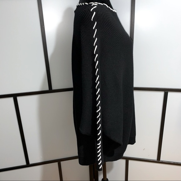 🆕M Magaschoni Lightknit Sweater w White Stitching - Picture 4 of 9